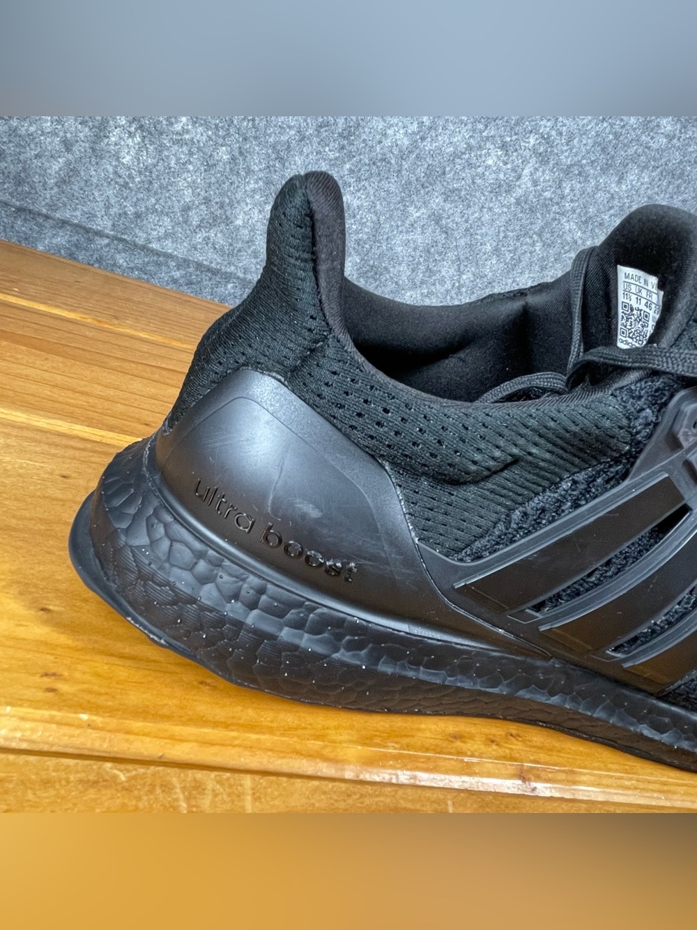 Adidas Ultraboost 1.0 Mens Size 11.5 Triple Black Running Shoes Sneakers HQ4199 - Picture 9 of 16